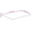 bordplade 80x60x3,8 cm rektangulær massivt akacietræ