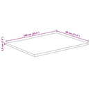 bordplade 100x80x3,8 cm rektangulær massivt akacietræ