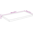 bordplade 100x40x2,5 cm naturlig kant massivt ru mangotræ