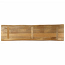 bordplade 180x40x2,5 cm naturlig kant massivt ru mangotræ