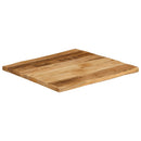 bordplade 80x80x2,5 cm naturlig kant massivt ru mangotræ