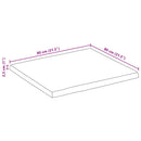 bordplade 80x80x2,5 cm naturlig kant massivt mangotræ