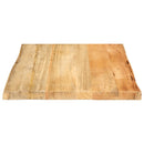 bordplade 80x80x3,8 cm naturlig kant massivt mangotræ