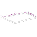 bordplade 80x60x2,5 cm naturlig kant massivt mangotræ