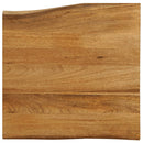 bordplade 80x80x2,5 cm naturlig kant massivt mangotræ