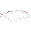 bordplade 80x80x2,5 cm naturlig kant massivt mangotræ