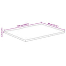 bordplade 100x80x2,5 cm naturlig kant massivt mangotræ