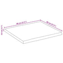 bordplade 80x80x3,8 cm naturlig kant massivt mangotræ
