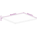 bordplade 60x50x2,5 cm rektangulær massivt genbrugstræ