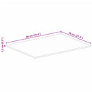 bordplade 90x70x1,5 cm rektangulær massivt genbrugstræ