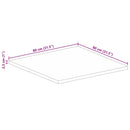 bordplade 80x80x2,5 cm firkantet massivt genbrugstræ