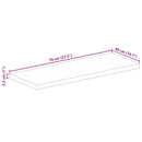 bordplade 70x40x2,5 cm rektangulær massivt ru mangotræ