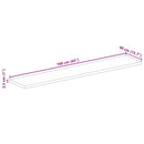 bordplade 160x40x2,5 cm rektangulær massivt ru mangotræ