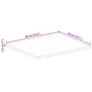 bordplade 60x50x2,5 cm rektangulær massivt ru mangotræ