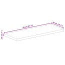 bordplade 70x50x2,5 cm rektangulær massivt ru mangotræ