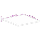 bordplade 60x60x2,5 cm firkantet massivt ru mangotræ