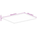 bordplade 80x60x1,5 cm rektangulær massivt ru mangotræ