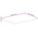 bordplade 80x60x2,5 cm rektangulær massivt ru mangotræ