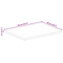 bordplade 90x60x2,5 cm rektangulær massivt ru mangotræ