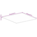 bordplade 70x70x1,5 cm firkantet massivt ru mangotræ