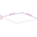 bordplade 70x70x2,5 cm firkantet massivt ru mangotræ