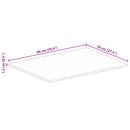 bordplade 90x70x1,5 cm rektangulær massivt ru mangotræ