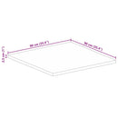 bordplade 90x90x2,5 cm firkantet massivt ru mangotræ