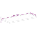 bordplade 70x50x3,8 cm rektangulær massivt ru mangotræ