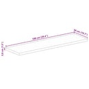 bordplade 100x50x3,8 cm rektangulær massivt ru mangotræ