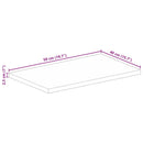 bordplade 50x40x2,5 cm rektangulær massivt mangotræ