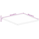 bordplade 70x70x3,8 cm firkantet massivt mangotræ
