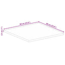 bordplade 60x60x2,5 cm firkantet massivt mangotræ