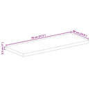 bordplade 70x60x2,5 cm rektangulær massivt mangotræ