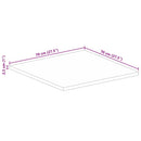bordplade 70x70x3,8 cm firkantet massivt mangotræ