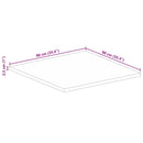 bordplade 90x90x2,5 cm firkantet massivt mangotræ