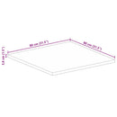bordplade 80x80x3,8 cm firkantet massivt mangotræ