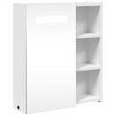 badeværelsesskab med spejl og LED-lys 45x13x52 hvid