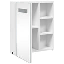 badeværelsesskab med spejl og LED-lys 45x13x52 hvid