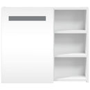 badeværelsesskab med spejl og LED-lys 60x13x52 hvid