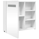 badeværelsesskab med spejl og LED-lys 60x13x52 hvid