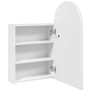 badeværelsesskab med spejl og LED-lys 42x13x70 buet hvid