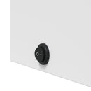 badeværelsesskab med spejl og LED-lys 42x13x70 buet hvid