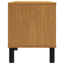 tv-bord med glaslåge FLAM 158x40x50 cm massivt fyrretræ