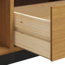 tv-bord med glaslåge FLAM 158x40x50 cm massivt fyrretræ