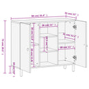 skab 90x33x75 cm massivt mangotræ