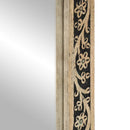 badeværelsesspejl 50x70x2,5 cm massivt mangotræ og glas