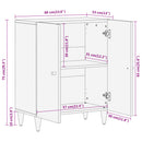 skab 60x33x75 cm massivt mangotræ