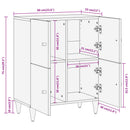 skab 60x33x75 cm massivt mangotræ
