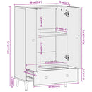 skab 60x33x100 cm massivt mangotræ