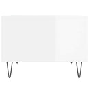 sofabord 60x50x36,5 cm konstrueret træ hvid højglans